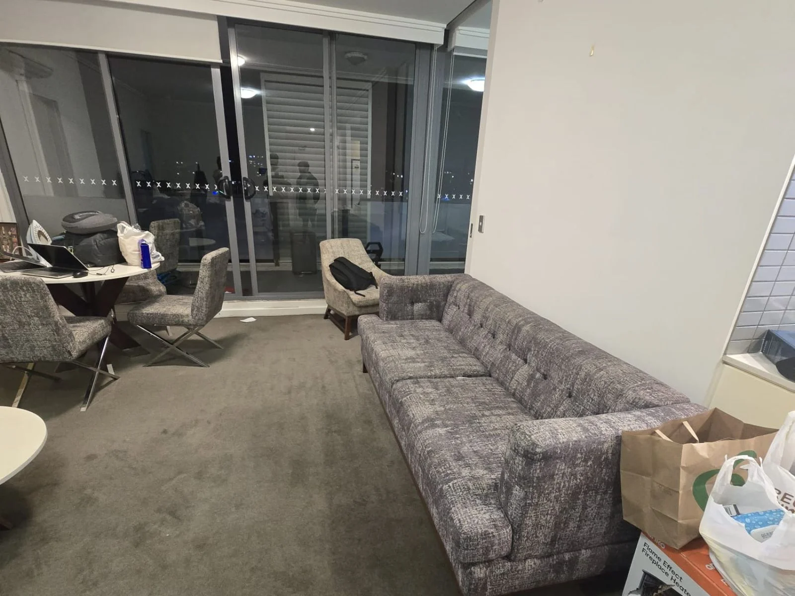 Living room with sofa at 8 Cowper Street, shared accommodation for students and working professionals in Parramatta